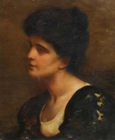 Lot 449 - English School, 19th/20th century, Female portrait, oil.