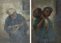 Lot 457 - Continental School, 19th century, Male portraits, oil (2).