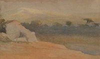 Lot 475 - Follower of Edward Lear, Study in Greece, watercolour.