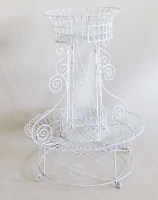 Lot 505 - A wire work two tier plant stand