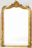 Lot 513 - Gilt wood and gesso over mantel mirror