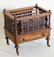 Lot 522 - Victorian figured walnut Canterbury