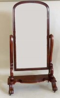 Lot 525 - Victorian mahogany cheval dressing mirror