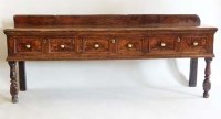 Lot 527 - Oak dresser base early 18th century with repairs