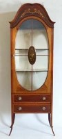 Lot 533 - Edwardian inlaid and painted mahogany pier cabinet
