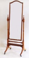 Lot 534 - Edwardian mahogany cheval dressing mirror