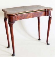 Lot 544 - Early Georgian figured walnut card table