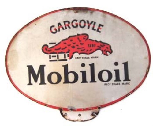 Lot 25 - Mobiloil double sided sign.