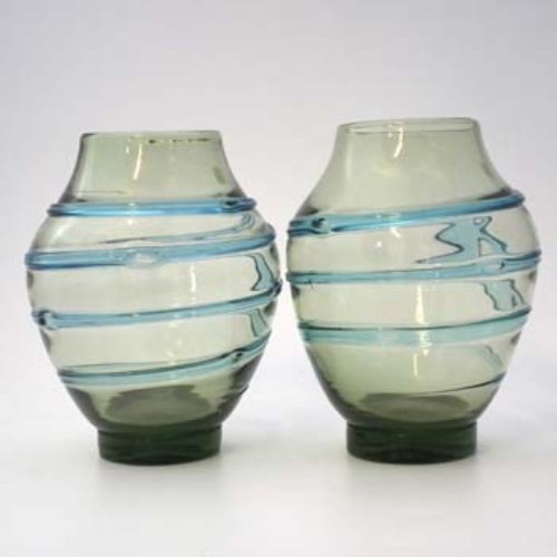 Lot 87 - Pair of art glass vases.