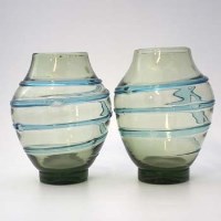 Lot 87 - Pair of art glass vases.