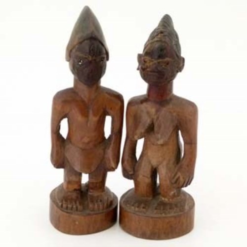 Lot 88 - Ibeji pair of male and female figures