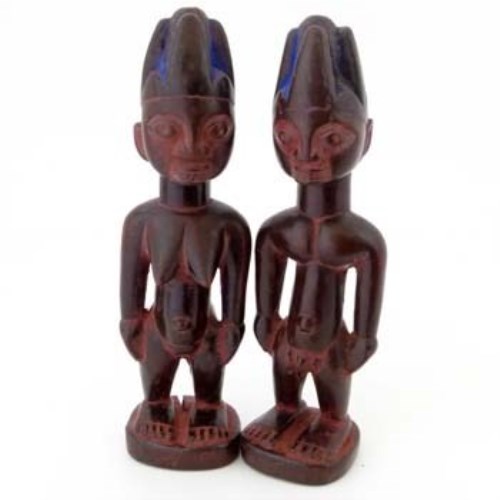 Lot 91 - Ibeji pair of male and female figures
