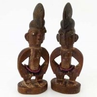 Lot 93 - Ibeji pair of male and female figures