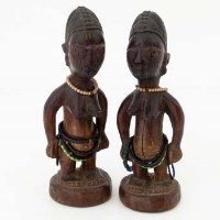 Lot 99 - Pair of Yoruba ibeji female figures