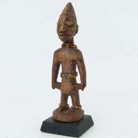 Lot 125 - Egba ibeji male figure, traces of indigo