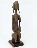 Lot 144 - Bambara hardwood seated maternity figure and