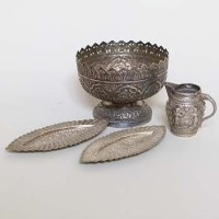 Lot 162 - Indian silver rose bowl, pair of Indian silver
