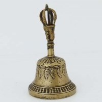 Lot 165 - Tibetan cast bronze hand bell, 17th century, the