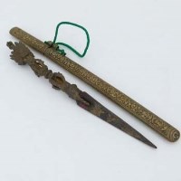 Lot 169 - Tibetan kila, and a Tibetan pen case (2)