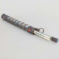 Lot 178 - Tibetan hardstone and white metal dagger with