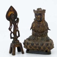 Lot 187 - Two bronze boddhisatvas