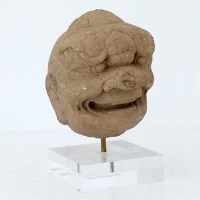 Lot 189 - Chinese carved stone head of a demon, possibly