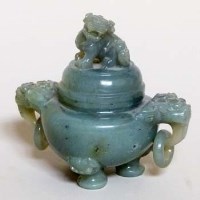 Lot 203 - Jade koro and cover.