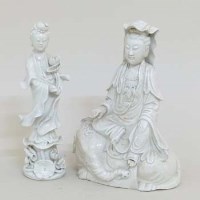 Lot 206 - Two blanc de chine figures
