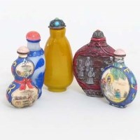 Lot 207 - Five Chinese snuff bottles.