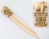 Lot 228 - Burmese ivory paper knife or page turner, 19th