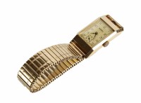 Lot 275 - A gent's Art Deco 14ct gold Bernex wristwatch