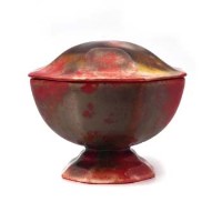 Lot 401 - Royal Doulton flambe octagonal lidded bowl