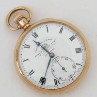 Lot 613 - 9ct gold pocket watch retailed by Tho. Russell.