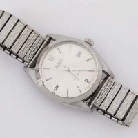 Lot 627 - Rolex precision stainless wristwatch on expanding