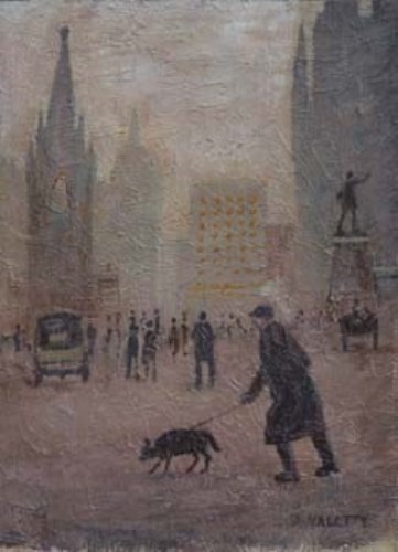 Lot 766 - After A. Valette, Albert Square, Manchester, oil.