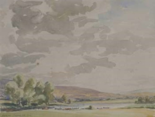Lot 780 - Arthur Mayger Hind, Llangorse Lake, near Brecon, watercolour.