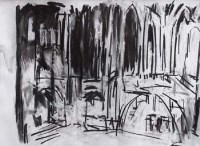 Lot 792 - Colin Taylor, Liverpool Anglican Cathedral, charcoal.