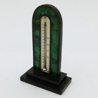 Lot 15 - Slate and malachite thermometer.