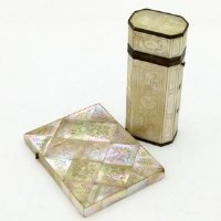 Lot 17 - MOP card case and Chinese cigar case.
