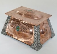 Lot 19 - Copper art noveau style coal box.