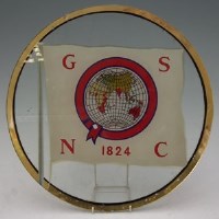Lot 61 - Glass plaque decorated with globe for General Steam Navigation Company.