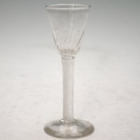 Lot 83 - Single wine glass with mercury twist stem.
