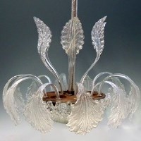 Lot 85 - Clear glass chandelier possibly Murano