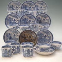 Lot 96 - Collection of blue and white tea ware.