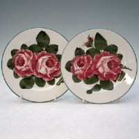 Lot 141 - Wemyss pair of cabbage rose plates.
