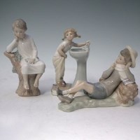 Lot 163 - Three Lladro figures of children,   one titled