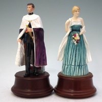 Lot 170 - Royal Doulton Charles and Diana figures boxed.