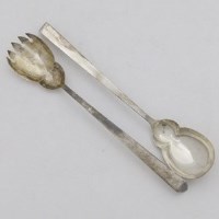 Lot 199 - Pair of silver serving spoons.