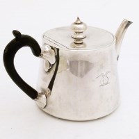 Lot 205 - Silver drum shaped teapot London 1850