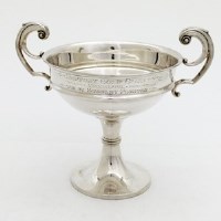 Lot 226 - Silver two handled trophy cup and stand.
